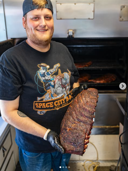 Logan Glenn, pitmaster at Space City BBQ